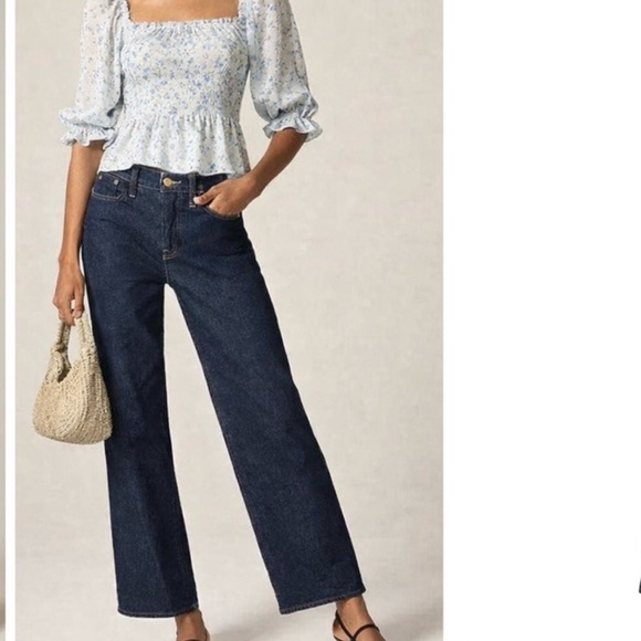J. Crew Denim - j.crew slim wide leg jeans dark wash